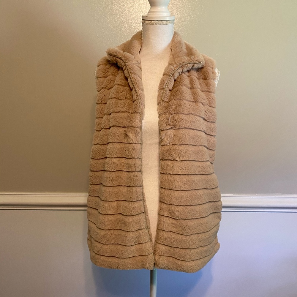 Tan Faux Fur Vest